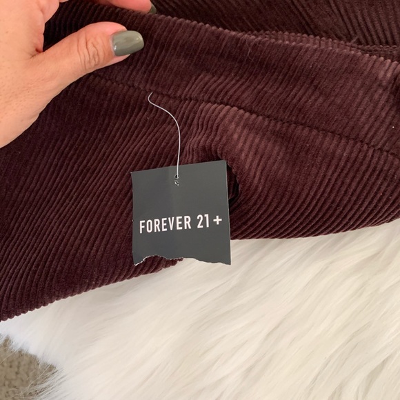 F21 Plus Size Burgundy Corduroy Lace up Sh… - Picture 2 of 7